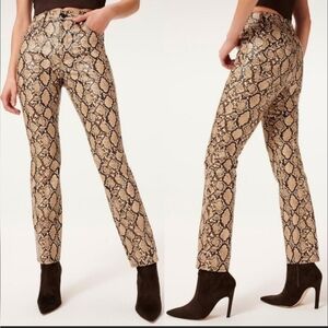 Good American Natural Snake Print Classic Slimming Pant Womens 12 New